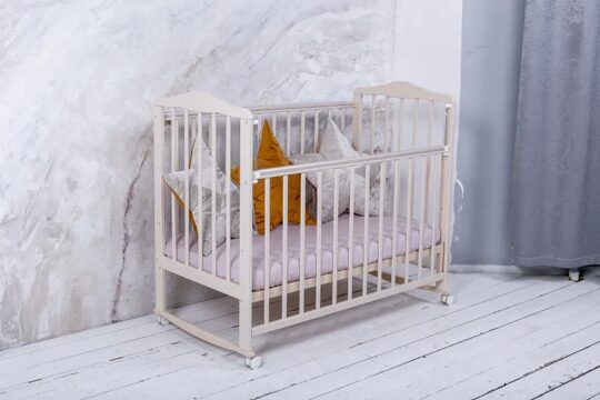 Детская кроватка Sweet Baby Mimi колесо-качалка Слоновая кость