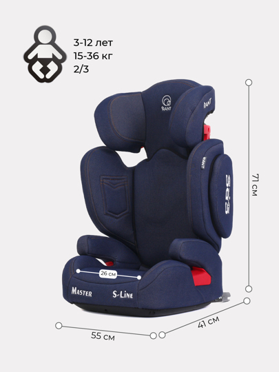 Автокресло Rant Master isofix SPS (15-36 кг) Blue jeans