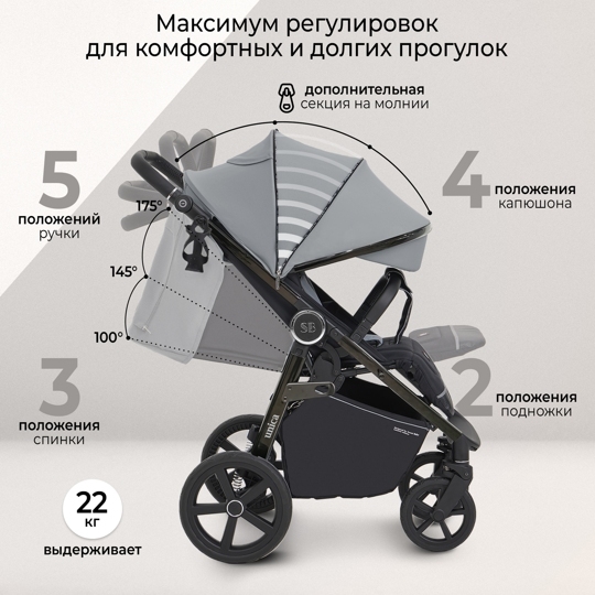 Прогулочная коляска Sweet Baby Unica / Grey