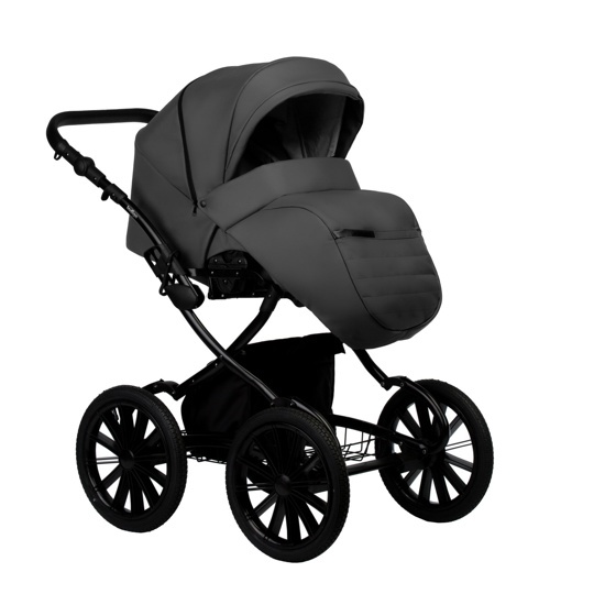 Коляска Indigo AVEO ECO Plus 14" 2 в 1  / ae 06 (т.серая кожа)