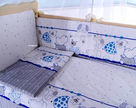 Комплект в кроватку Баю-Бай Дружба синий К70-Д4 (7 предметов)
