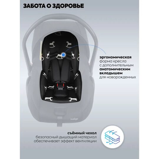 Автокресло Indigo UNICA LB321 (0-13 кг) черный