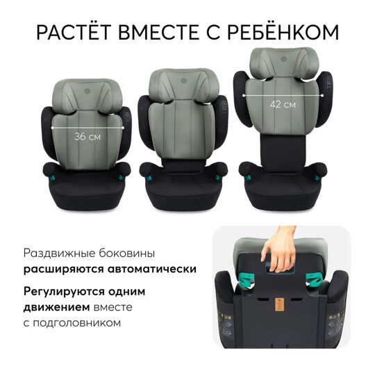 Автокресло Happy Baby NEXTER isofix (15-36 кг) / KD07 темно-зеленое