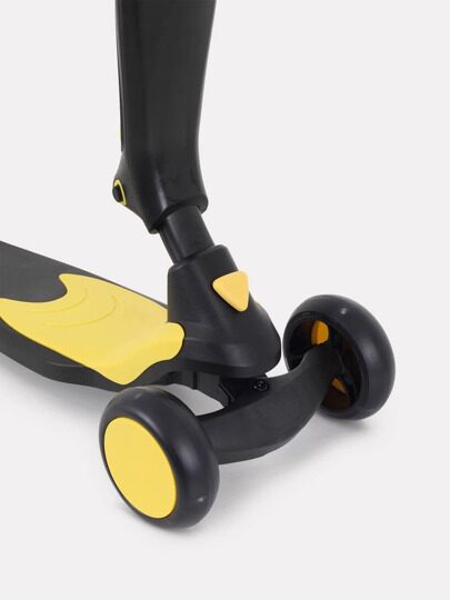 Беговел-самокат Rant Rider Plus о светящимися колесами RB100 / Black-Yellow