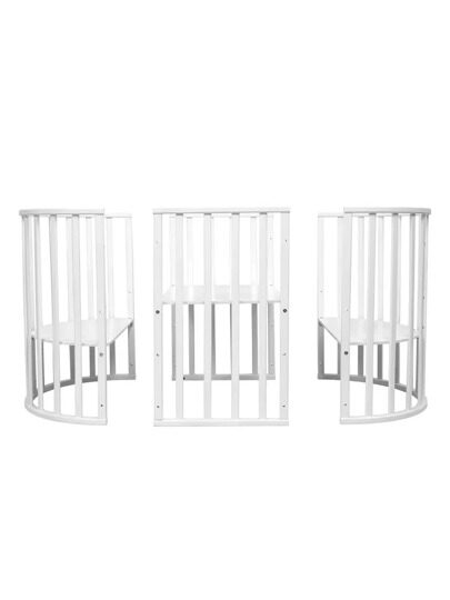 Кроватка VDK Crystal Star 6 в 1 с поперечным маятником и колесами / Белый