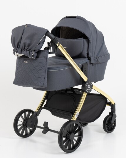Коляска Farfello Baby Shell 3 в 1 / 2024 Серый желтый хром BBS-008