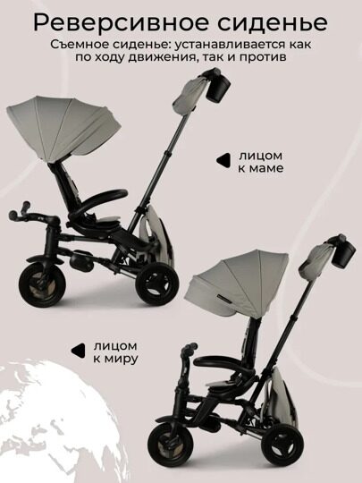 Велосипед трехколесный складной Qplay S700-17 SPRINTER SL / Grey (Rub Graphite)