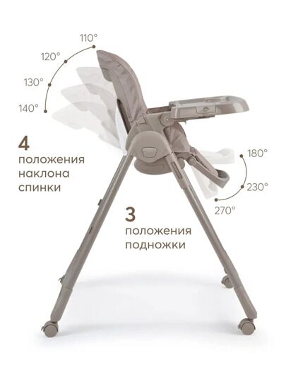 Стульчик для кормления Happy Baby WILLIAM PRO / stone