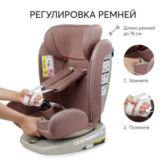 Автокресло Happy Baby UNIX isofix (0-36 кг) / desert pink