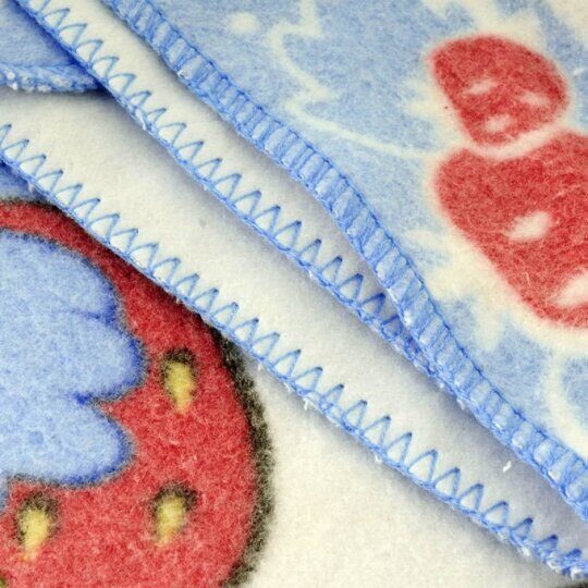 Одеяло байковое Baby Nice Земляничная поляна 85*115 голубой