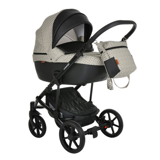 Коляска Pituso CONFORT Plus 2 в 1 GUCCI Beige+Кожа Black