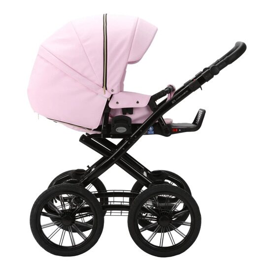 Коляска Adamex Chantal Retro Eco (Deluxe) 2 в 1 / C132 розовая экокожа
