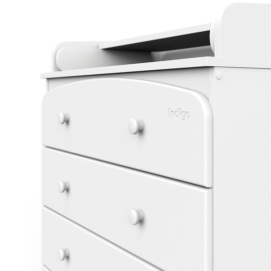 Пеленальный комод Indigo Classic 800/4 МДФ, ЛДСП / белый-белый