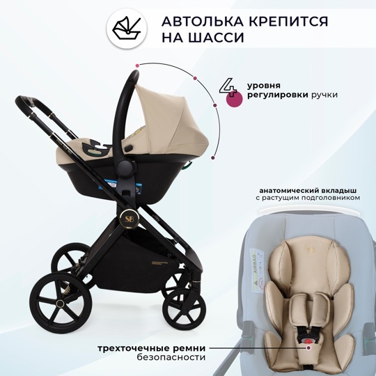 Коляска Sweet Baby Stella Plus Neo 3 в 1 / Beige