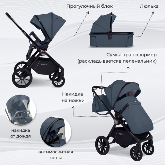 Коляска Sweet Baby Vento 2 в 1 / Blue