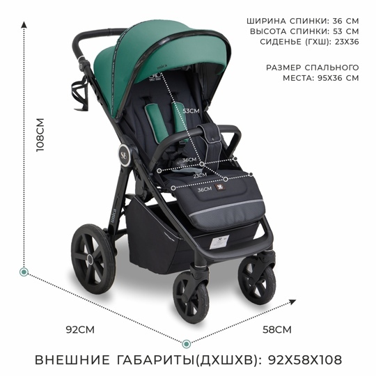 Прогулочная коляска Sweet Baby Unica / Dark Green