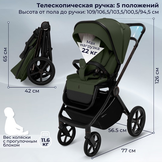 Коляска SBL Elegante Therma 2 в 1 / Green