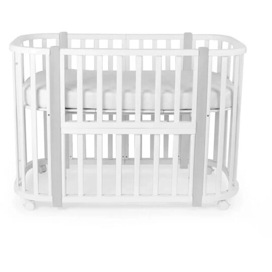Детская кроватка Sweet Baby Palermo 5 в 1 маятник Белый-Серый
