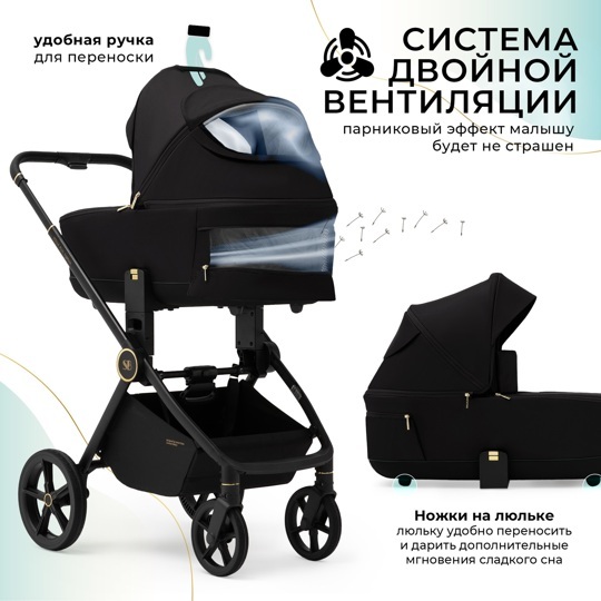Коляска Sweet Baby Stella Plus Therma 2 в 1 / Black