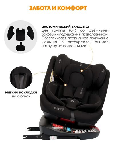 Автокресло Jovola PRIME ISOFIX (0-36 кг) / черный