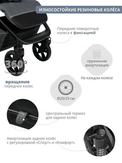 Прогулочная коляска Indigo CORSA / графит