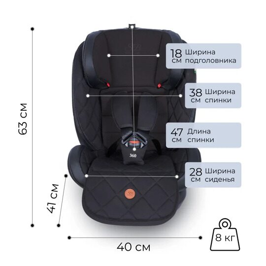 Автокресло Sweet Baby Suburban 360 Isofix (0-36) /  Black