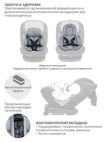 Автокресло Jovola MOON Isofix (0-36 кг) / черный, светло-серый