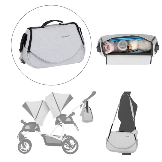 Прогулочная коляска для двойни BEBETTO-42 Sport Comfort / 02 (джинс) серая рама