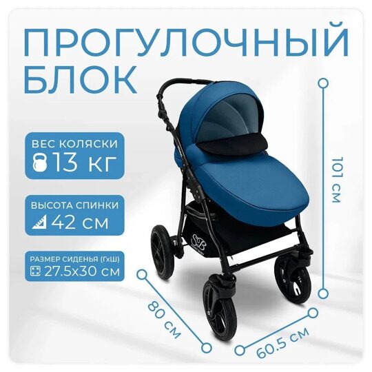 Коляска Sweet Baby Mimmi 2 в 1 / Marine