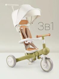 Детский трехколесный велосипед с ручкой Happy Baby MERCURY PRO 50047 / olive