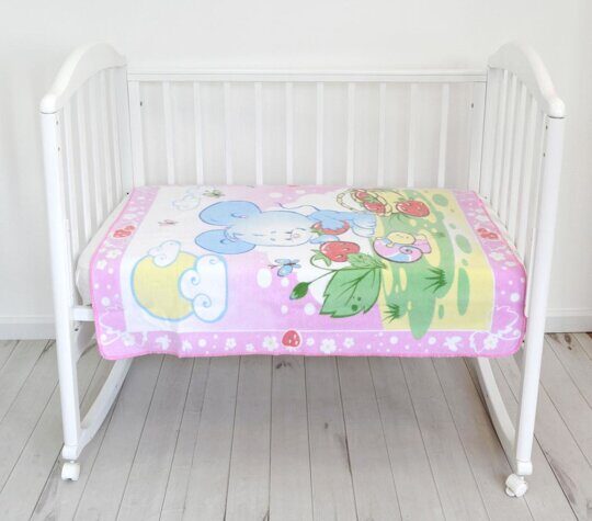 Одеяло байковое Baby Nice Земляничная поляна 85*115 розовое