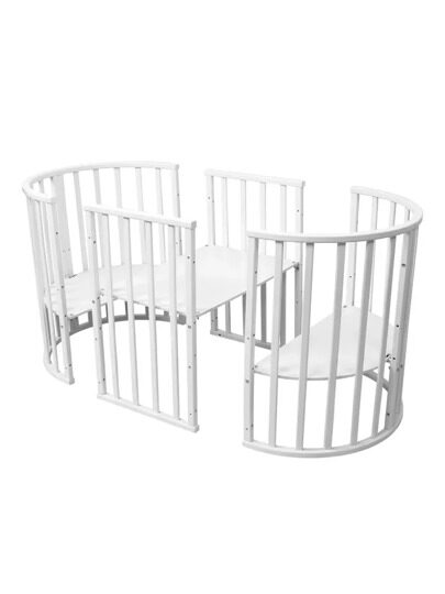 Кроватка VDK Crystal Star 6 в 1 с поперечным маятником и колесами / Белый