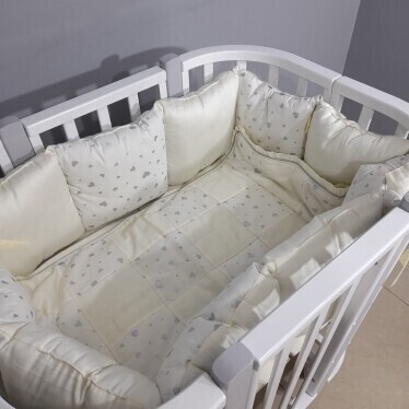 Кроватка Incanto Nuvola Lux New 5 в 1 круглые ламели / Белый-серый