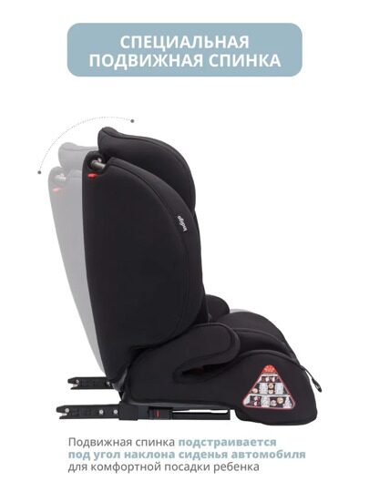 Автокресло Indigo WINNER ISOFIX 1+2+3 (9-36 кг) / YB706B черный матовый