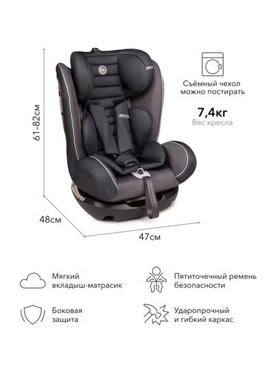 Автокресло Happy Baby SPECTOR (0-36 кг) / graphite