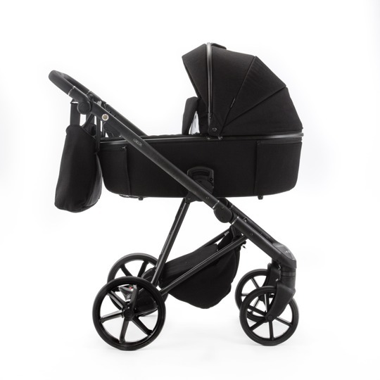 Коляска Adamex DELTA NATURA 3 в 1 / DN-11-CARBON (Черная ткань-черная рама)