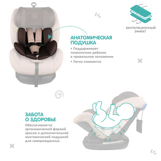 Автокресло Best Baby DEXTER AY518 (0-36 кг) бежевый