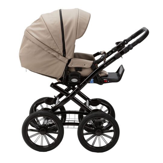 Коляска Adamex Chantal Retro Eco (Deluxe) 2 в 1 / CA9 Т. БЕЖЕВАЯ КОЖА